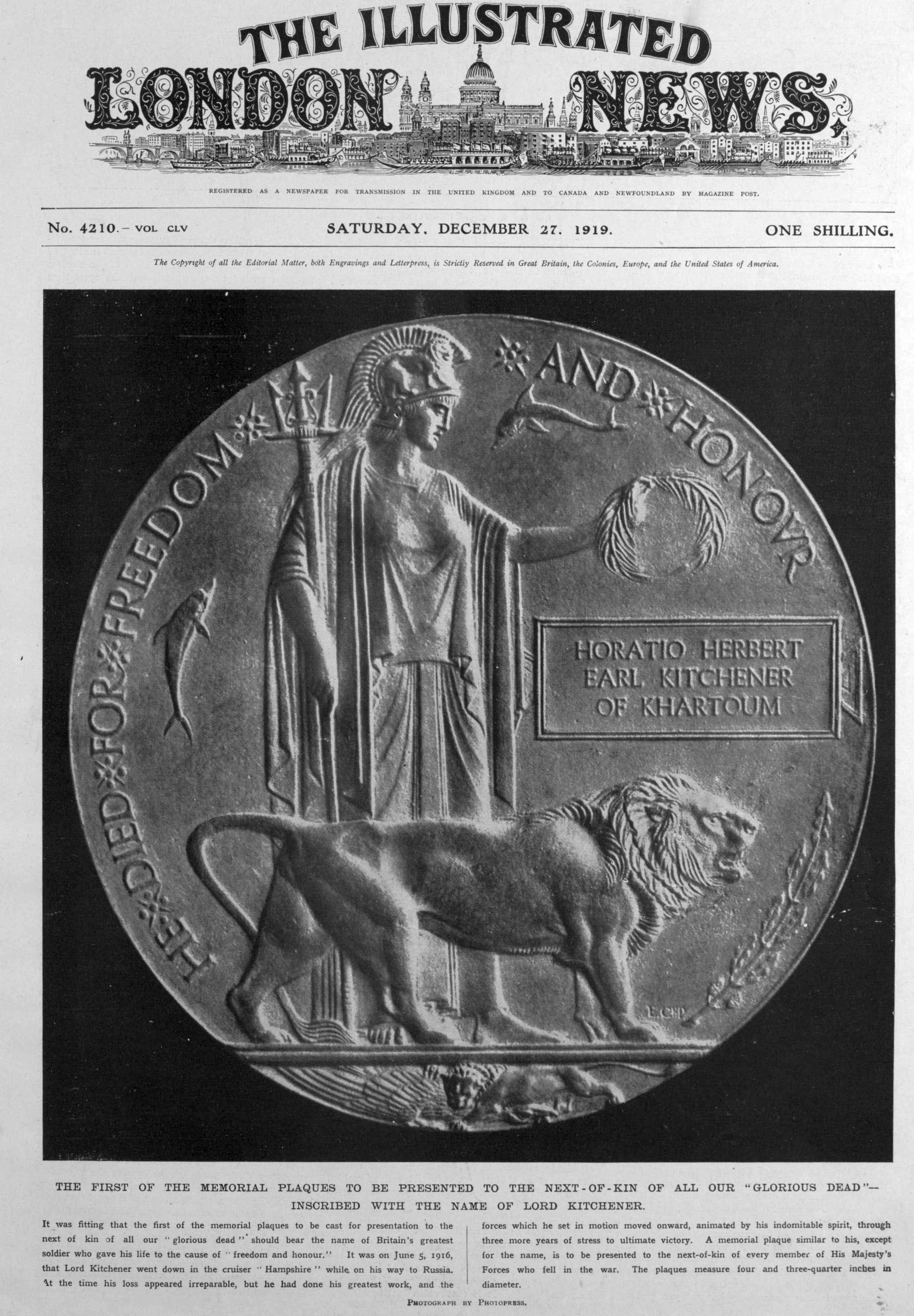 1919 ww1 memorial plaque